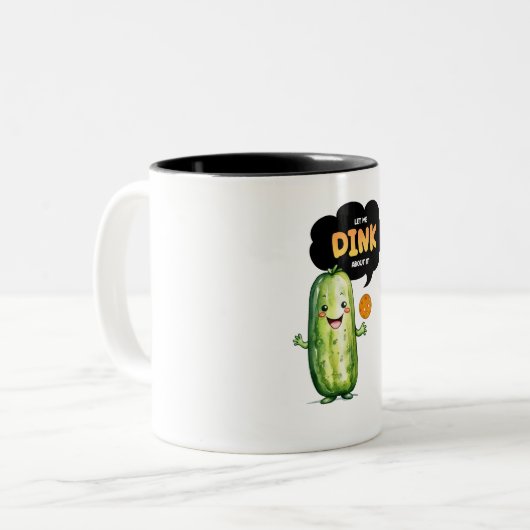 Pickleball-Tasse, Funny, Niedliches Pickleball-Ele Zweifarbige Tasse (Vorderseite Links)