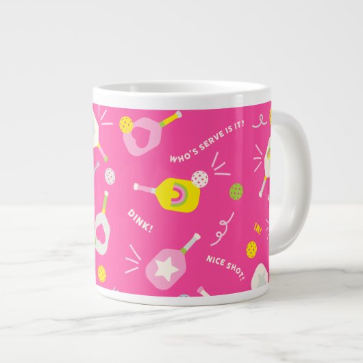 Pickleball-Tasse-Geschenk für ihre rosa Tasse (Vorderseite Rechts)