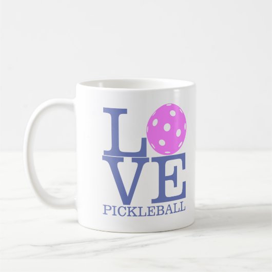 Pickleball Tasse: "LIEBE PICKLEBALL " Kaffeetasse (Links)