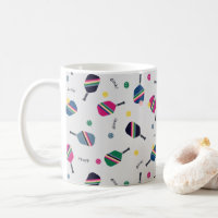 Pickleball Tasse mit gestreiftem Paddel und Dink!