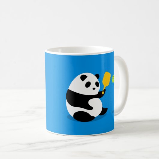 Pickleball Tasse: "Pickleball Panda " Kaffeetasse (VorderseiteRechts)
