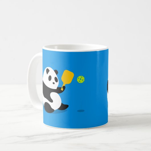 Pickleball Tasse: "Pickleball Panda " Kaffeetasse (Vorderseite Links)