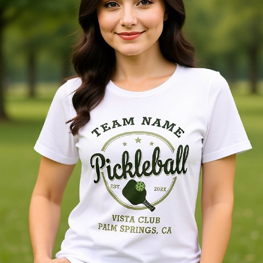 Pickleball Team Club Personalisiert Emblem Green Tri-Blend Shirt