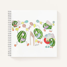 Pickleball Team crazy cartoon group Notizblock