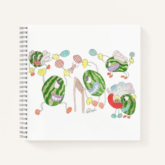 Pickleball Team crazy cartoon group Notizblock (Vorderseite)