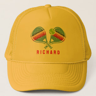 Pickleball-Team gestreifte Paddles individuell ang Truckerkappe
