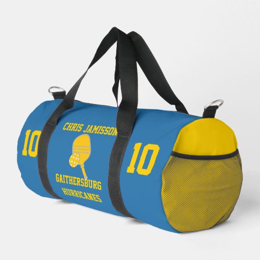 Pickleball-Team-Trainer-Spieler Hellblau Custom Duffle Bag (Rechte Ecke)