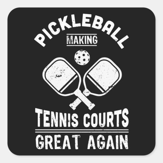 Pickleball Tennis Courts Dink Geschenk Quadratischer Aufkleber (Vorderseite)