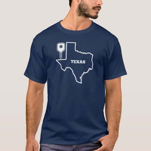 Pickleball Texas Karte T-Shirt (Vorderseite)