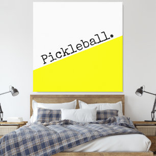 PICKLEBALL Text Hellgelber, weißer Farbblock Leinwanddruck