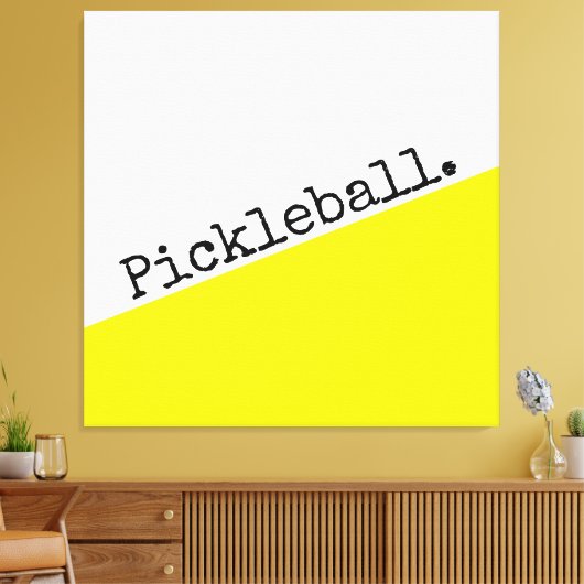 PICKLEBALL Text Hellgelber, weißer Farbblock Leinwanddruck (Insitu (Wohnzimmer))