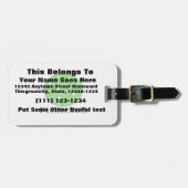 Pickleball Text in ball green.pnng Gepäckanhänger (Vorderseite horizontal)