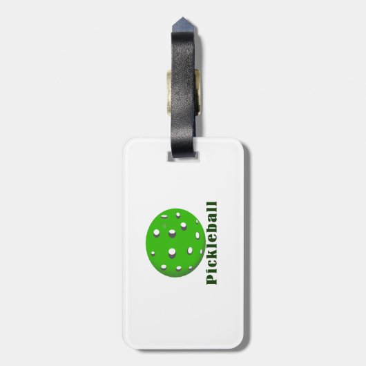 Pickleball Text in ball green.pnng Gepäckanhänger (Rückseite vertikal)