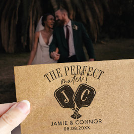 Pickleball The Perfect Match Wedding Save the Date Permastempel