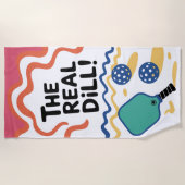 Pickleball The Real Dill! Turnierclub Strandtuch (Vorderseite)