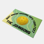 Pickleball Thema Personalisiert Doormat Fußmatte (Schrägansicht)