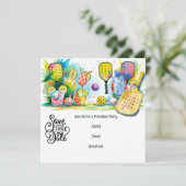 Pickleball-thematisches Party Einladung (Stehend Vorderseite)