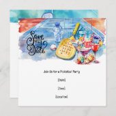 Pickleball-thematisches Party Einladung (Vorne/Hinten)