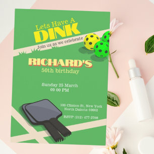Pickleball Themed Sports Dining Geburtstagsparty Einladung