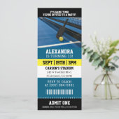 Pickleball-Ticket Geburtstag Einladung (Stehend Vorderseite)