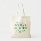 Pickleball Tote Bag in Grün und Weiß Tragetasche (Vorne)