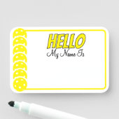 Pickleball Tournament Yellow Pickleballs Dry Erase Namensschild (Beispiel)