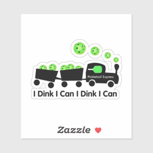Pickleball Training I Dink I Can Green Ball Aufkleber (Blatt)
