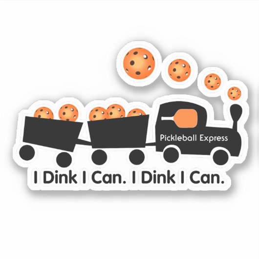 Pickleball Training I Dink I Can Orange Ball Aufkleber (Vorderseite)