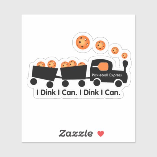 Pickleball Training I Dink I Can Orange Ball Aufkleber (Blatt)
