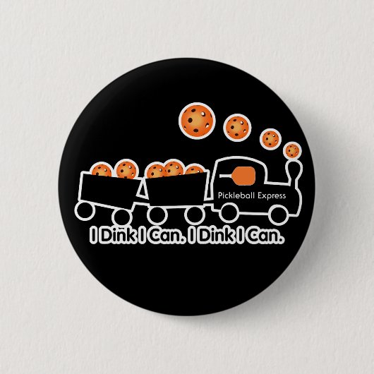 Pickleball Training I Dink I Can Orange Ball Button (Vorderseite)