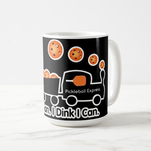 Pickleball Training I Dink I Can Orange Ball Kaffeetasse (VorderseiteRechts)