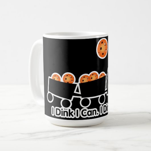 Pickleball Training I Dink I Can Orange Ball Kaffeetasse (Vorderseite Links)