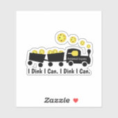 Pickleball Training I Dink I Can Yellow Ball Aufkleber (Blatt)