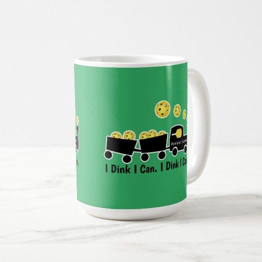 Pickleball Training I Dink I Can Yellow Ball Kaffeetasse (VorderseiteRechts)