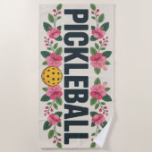 Pickleball Tropical Graphic Vacation Strandtuch (Vorderseite)