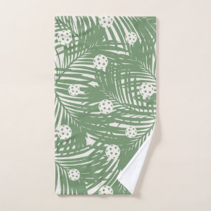 Pickleball Tropical Palm Green Fun Einzigartig Handtuch