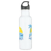 Pickleball Tropical Palm Tree Sun Ihren benutzerde Edelstahlflasche (Vorderseite)