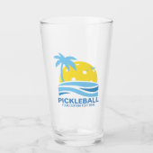 Pickleball Tropical Palm Tree Sun Ihren benutzerde Glas (Vorderseite)