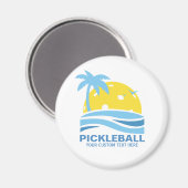 Pickleball Tropical Palm Tree Sun Ihren benutzerde Magnet (Vorderseite/Rückseite)