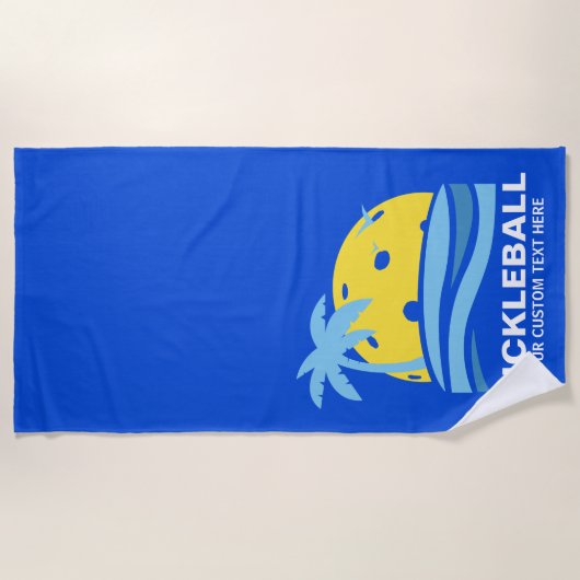Pickleball Tropical Palm Tree Sun Ihren benutzerde Strandtuch (Vorderseite)