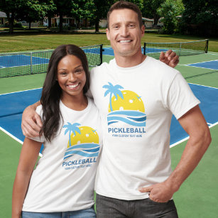 Pickleball Tropical Palm Tree Sun Ihren benutzerde T-Shirt