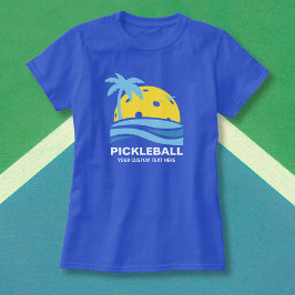 Pickleball Tropical Palm Tree Sun Ihren benutzerde T-Shirt
