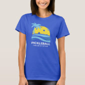 Pickleball Tropical Palm Tree Sun Ihren benutzerde T-Shirt (Vorderseite)