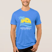 Pickleball Tropical Palm Tree Sun Ihren benutzerde Tri-Blend Shirt (Vorderseite)