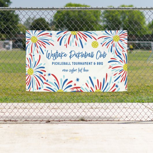 Pickleball Turnament Party Patriotische Feuerwerke Banner (Insitu)