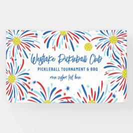 Pickleball Turnament Party Patriotische Feuerwerke Banner