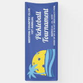 Pickleball Turnier Tropischer Palme Tree Sonnenstr Banner (Vertikal)