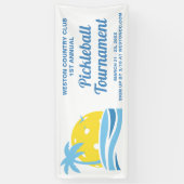 Pickleball Turnier Tropischer Palme Tree Sonnenstr Banner (Vertikal)