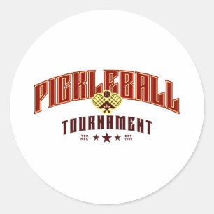 Pickleball Turnier Vintag Pickle Ball Runder Aufkleber