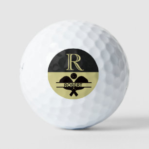 Pickleball Typ Golfer Monogramm Anfangsname Golfball